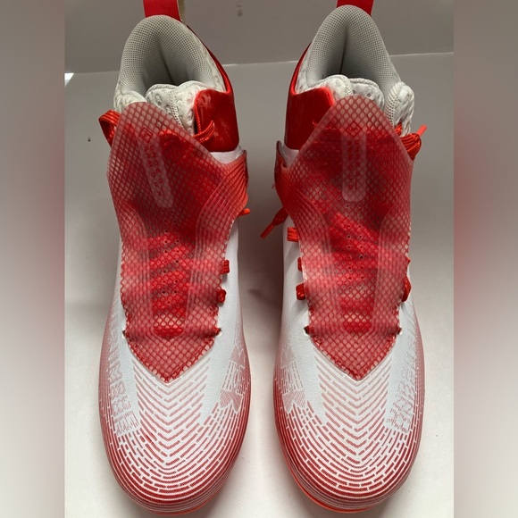 Under Armour Men’s Highlight Hammer MC Football Cleats, Size 8, Red/White - Picture 3 of 7